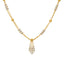 22K Yellow & White Gold Beaded Heart Necklace Set (14.2gm)