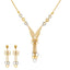 22K Yellow & White Gold Beaded Heart Necklace Set (15.7gm)