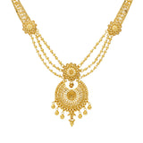 22K Yellow Gold Beaded Filigree Necklace Set (41.4gm) | 


Revel in a regal symphony of traditional 22k gold jewelry with this 22k gold necklace and earr...