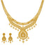 22K Yellow Gold Beaded Filigree Necklace Set (41.8gm)
