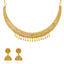 22K Yellow Gold Beaded Filigree Necklace Set (40gm)