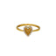 22K Yellow Gold & CZ Heart Shaped Ring (2gm)