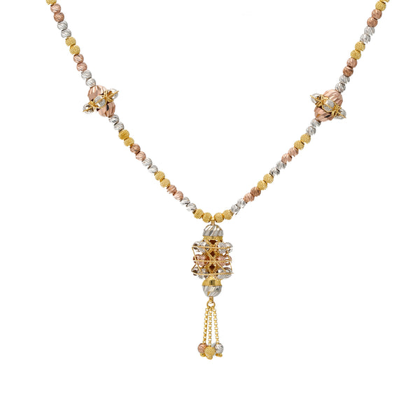 22K Multi-Tone Gold Beaded Chain (21.9gm) | 


Embrace the elegant splendor of this 22k gold beaded chain by Virani Jewelers.   Adorned with ...