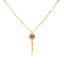 22K Yellow Gold, CZ & Ruby Beaded Chain (8.3gm)
