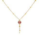 22K Yellow Gold, CZ & Ruby Beaded Chain (8.3gm) | 


Revel in feminine beauty of this 22k gold beaded chain by Virani Jewelers.   The intricate des...