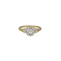 18K Yellow Gold & 0.22 Carat Diamond Ring (2.5gm)