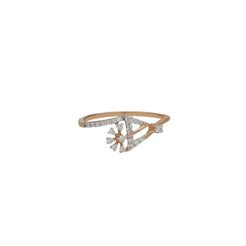 18K Rose Gold & 0.16 Carat Diamond Ring (1.3gm)