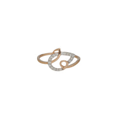 18K Rose Gold & 0.15 Carat Diamond Ring (1.3gm)