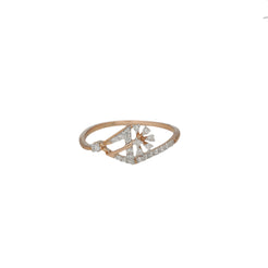 18K Rose Gold & 0.16 Carat Diamond Ring (1.4gm)