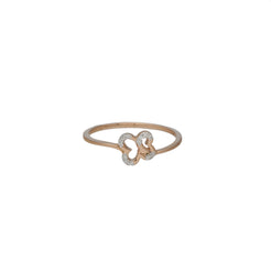 18K Rose Gold & 0.03 Carat Diamond Ring (1.2gm)