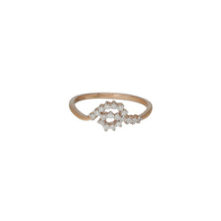 18K Rose Gold & 0.13 Carat Diamond Ring (1.9gm)