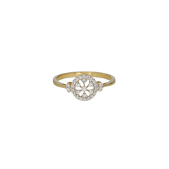 18K Yellow Gold & 0.12 Carat Diamond Ring (2.2gm)