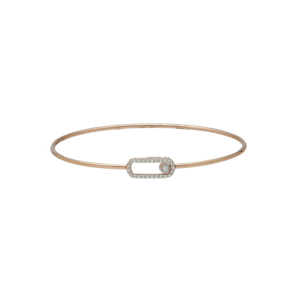 18K Rose Gold & 0.17 Carat Diamond Bangle (3gm) | 



Embrace chic simplicity with this 18k rose gold and diamond hook and eye bangle bracelet by V...