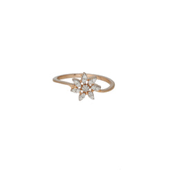 18K Rose Gold & 0.11 Carat Diamond Ring (1.5gm)