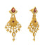 22K Yellow Gold Chandbali Earrings with Kundans & Rubies (26.1gm)