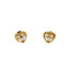 22K Yellow Gold & CZ Heart Shaped Stud Earrings (1.4gm)
