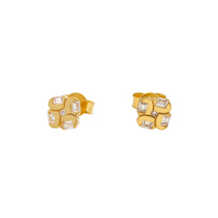 22K Yellow Gold & CZ Stud Earrings (1.7gm)