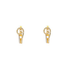 22K Yellow Gold & CZ Stud Earrings (3.2gm)