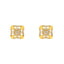 22K Yellow Gold & CZ Square Stud Earrings (4.7gm)