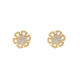 22K Yellow Gold & CZ Square Stud Earrings (4.4gm) | Immerse yourself in vibrant allure with this set of 22k gold and cz stone earrings by Virani Jewe...