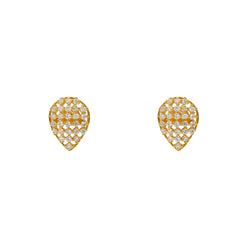 22K Yellow Gold & CZ Stud Earrings (3.5gm)