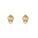 22K Yellow Gold & CZ Stud Earrings (3gm) | Adorn your ears with this pristine pair of 22k yellow gold and cz stud earrings by Virani Jeweler...