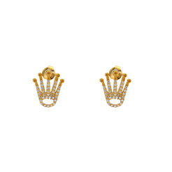 22K Yellow Gold & CZ Stud Earrings (3gm)