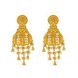 22K Yellow Gold Beaded Filigree Earrings (17.2gm) | Indulge in eternal glamour of these exquisite 22k yellow gold earrings by Virani Jewelers. The ti...