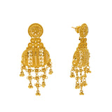 22K Yellow Gold Beaded Filigree Earrings (17.2gm) | Indulge in eternal glamour of these exquisite 22k yellow gold earrings by Virani Jewelers. The ti...