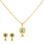 22K Yellow Gold & Emerald Pendant Set (12.7gm)