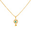 22K Yellow Gold & Emerald Pendant Set (12.7gm)