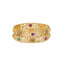 22K Yellow Gold Temple Bangle Set w/ CZ, Emeralds & Rubies (33.6gm)