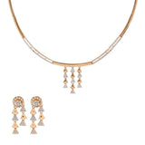 18K Rose Gold & CZ Necklace Set (19gm) | 


Add a touch of glamour to your attire with this enchanting 18k rose gold necklace and earring ...