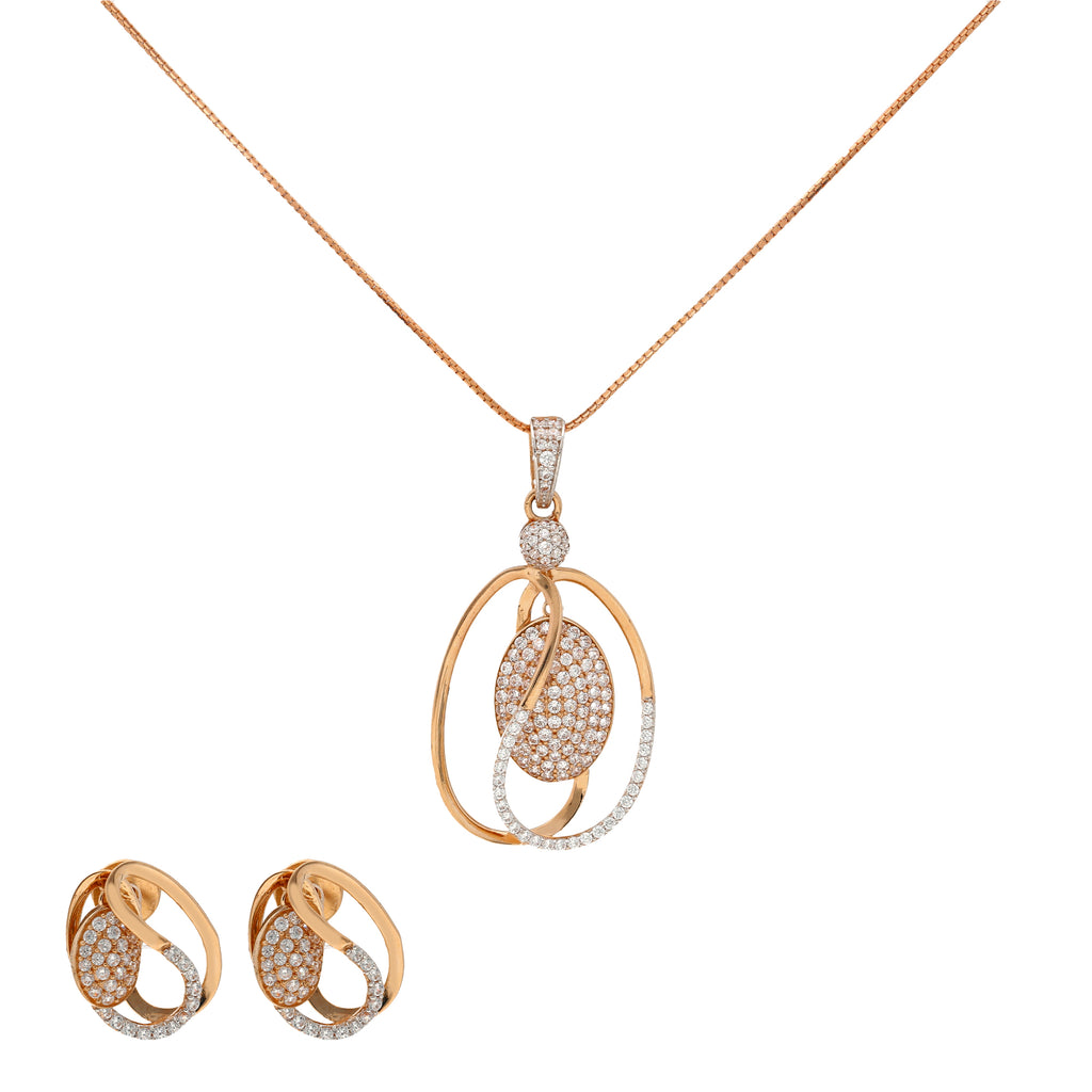 18K Rose Gold & CZ Necklace Set (12.1gm) – Virani Jewelers