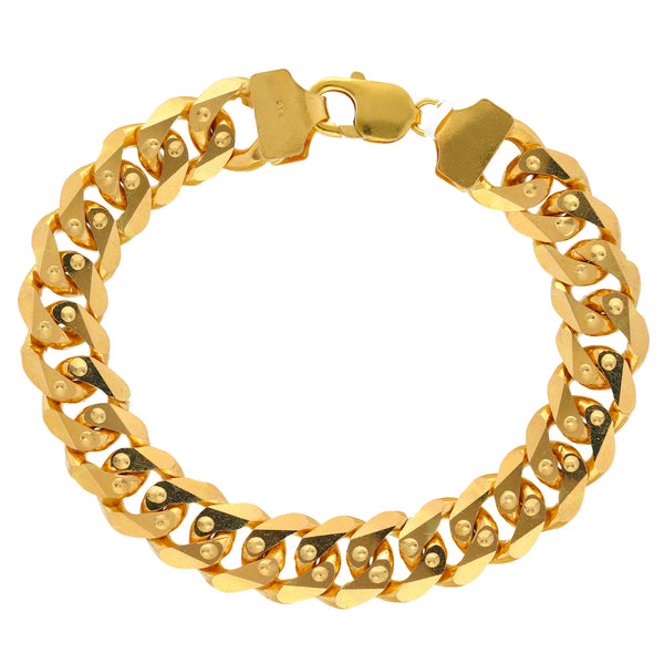 22K Yellow Gold Men's Chain Link Bracelet  (101.2gm) | 


Discover the timeless elegance of this 22k yellow gold chain link bracelet for men from Virani...