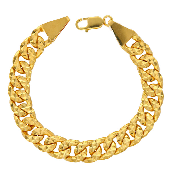 22K Yellow Gold Men's Chain Link Bracelet  (81.8gm) | 


Unleash your inner style by adorning your wrist with this exquisite 22k yellow gold chain link...