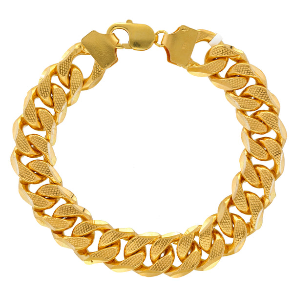 22K Yellow Gold Men's Chain Link Bracelet  (102.2 gm) | 


Elevate your gold accessory collection with this exquisite 22k yellow gold chain link bracelet...
