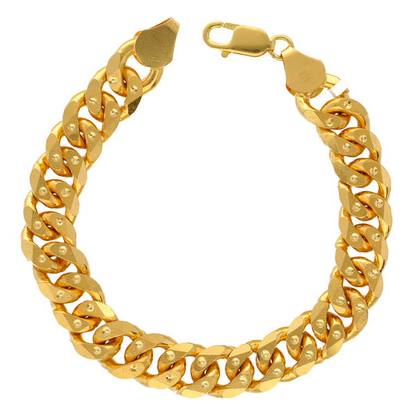 22K Yellow Gold Men's Chain Link Bracelet  (83.9gm) | 




Discover the allure of our men's gold jewelry collection with this exquisite 22K gold Cuban-...