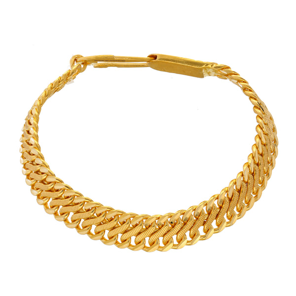 22K Yellow Gold Men's Chain Link Bracelet  (92.5gm) | 


Add a touch of style and grace to your look with this exquisite 22k yellow gold chain link bra...