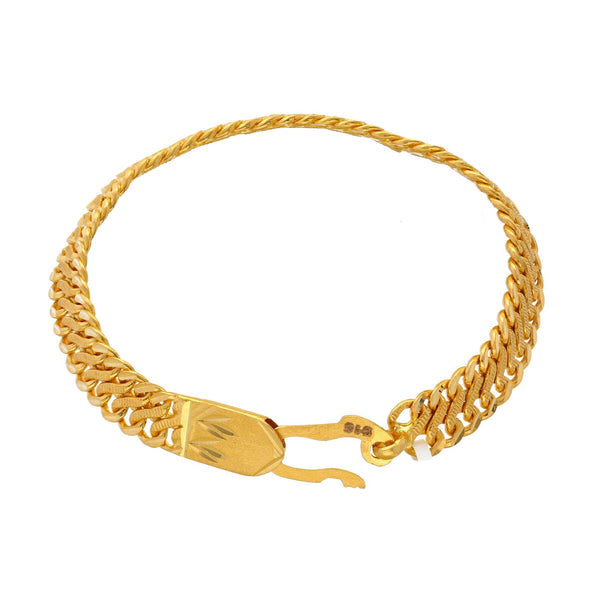 22K Yellow Gold Men's Chain Link Bracelet  (21.2 gm) | 


Step into the world of Virani men's gold jewelry with this exquisite 22k yellow gold chain lin...