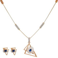 18K Rose Gold & CZ Pendant Set (9.6gm)