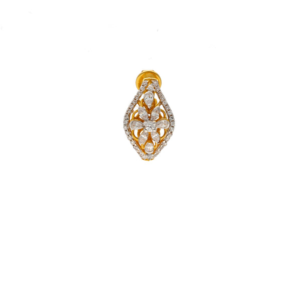 22K Yellow Gold & CZ Stud Earrings (5.8gm) | Add a touch of sparkle to your look with this pair of 22k gold and cubic zirconia stud earrings b...