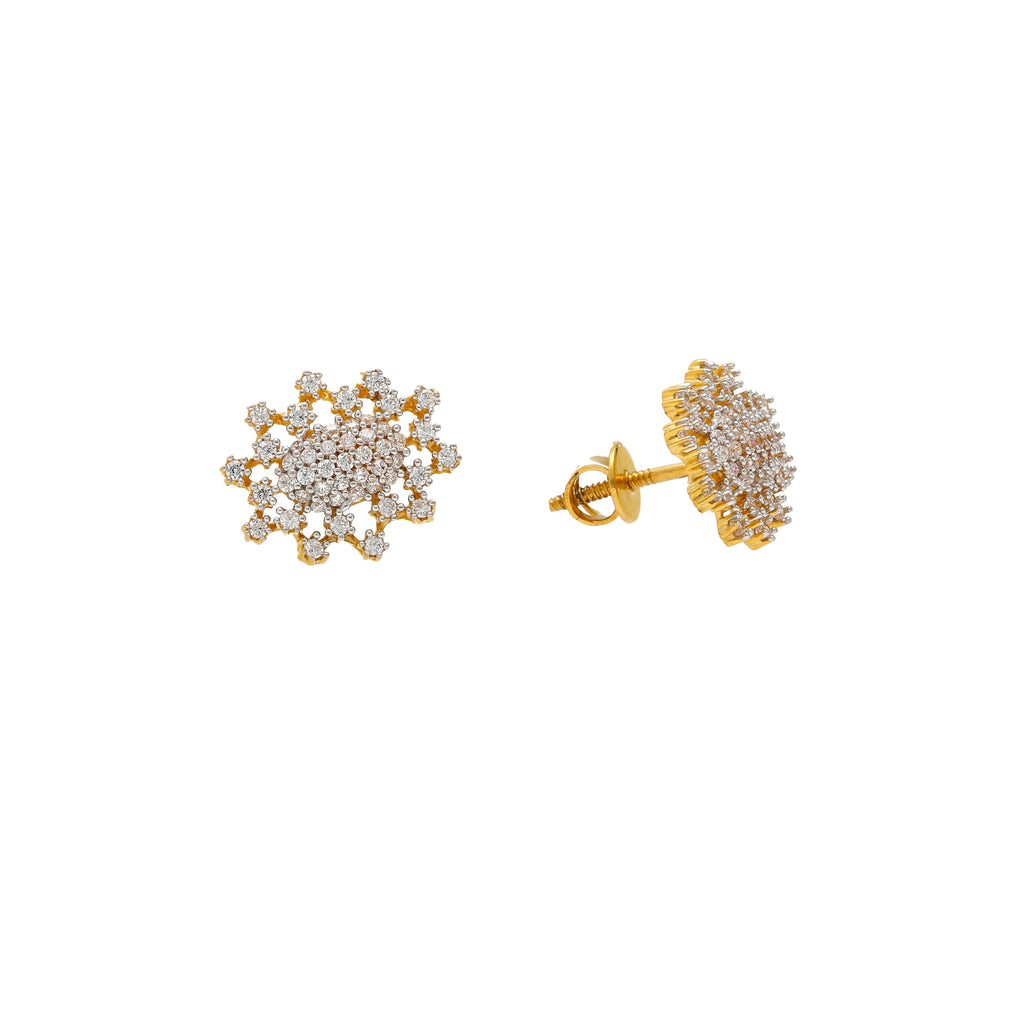 22K Yellow Gold & CZ Stud Earrings (4.3gm) | 



Step into sophistication with this dainty pair of 22k yellow gold and cubic zirconia stud ear...