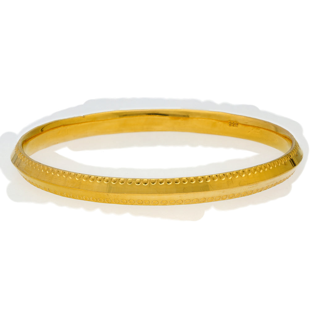 22K Yellow Gold Kada Bangle (31gm) | Make a bold statement with our 22k yellow gold men's kada bangle by Virani Jewelers. This strikin...