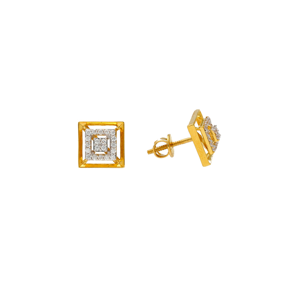 22K Yellow Gold & CZ Stud Earrings (3.7gm) | 



Add a touch of luxury to your look with this pair of 22k yellow gold and cubic zirconia stud ...