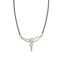 18K Yellow Gold Diamond Mangalsutra Chain W/ 0.74ct VS Diamonds & Asymmetric Open Pendant - Virani Jewelers