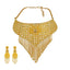 22K Yellow Gold Choker Set W/ Flower Accent & Raining Link Chain Design - Virani Jewelers