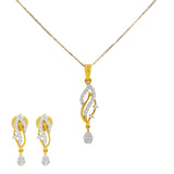 18K Yellow & White Gold Diamond Pendant Set (7.9gm) | 


The timeless look and feel of this shining 18k gold earring and necklace set makes this gold j...