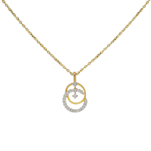 18K Yellow & White Gold Diamond Pendant Set (5.7gm) | 


Simple, elegant, and stylish - this 18k gold jewelry set features a luxurious assembly of diam...