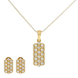 18K Yellow & White Gold Diamond Pendant Set (11.5gm) | 


Bring a sense of modern elegance to your outfit with this radiant 18k gold jewelry set from Vi...